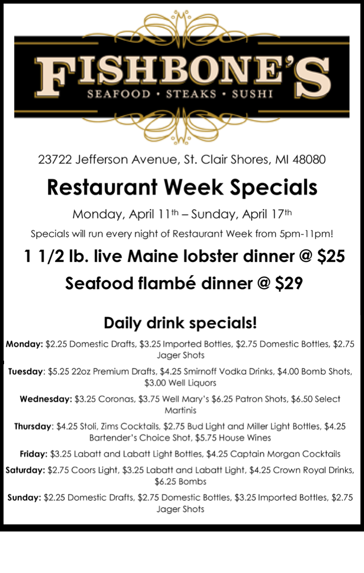 NM Restaurant Week! FISHBONE’S MENU
