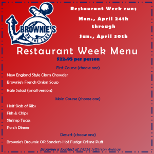 Brownie's Menu
