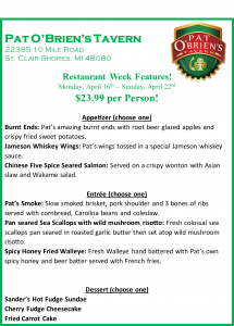 Pat O'Brien's Menu[2]
