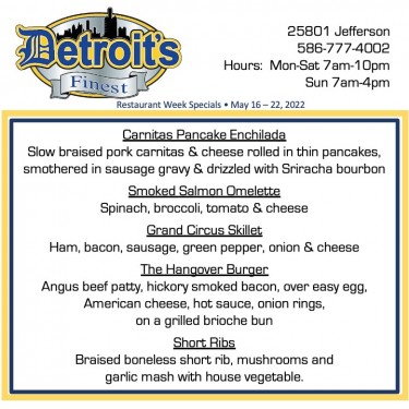 Nautical Mile Restaurant Week - Detroit's Finest